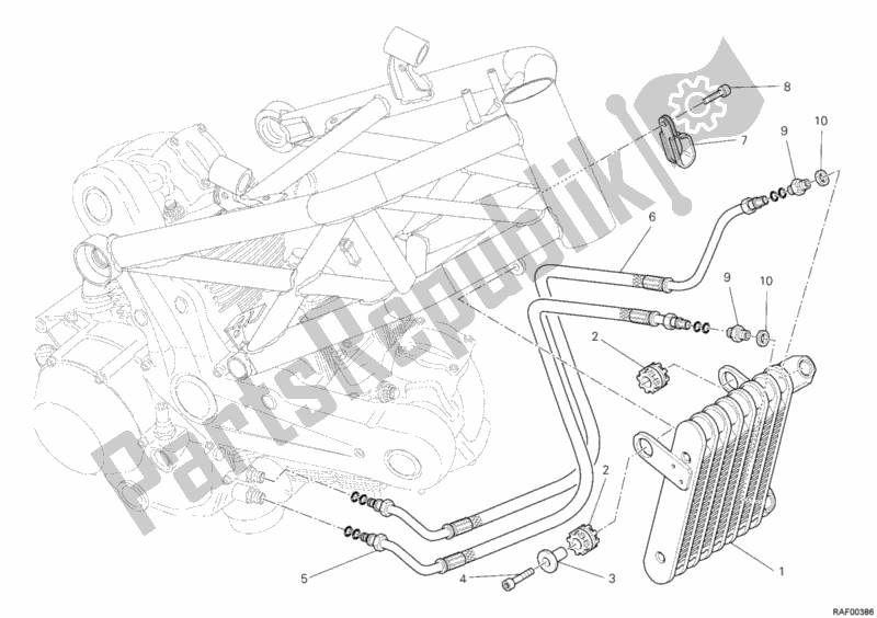Todas as partes de Radiador De óleo do Ducati Monster 796 ABS USA 2012